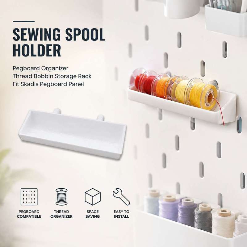 Bobbin Organizer Box - Sewing Spool Holder Pegboard Organizer Thread