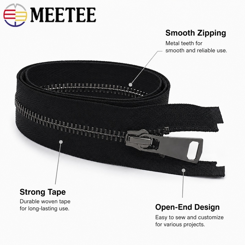 1/5Pcs 5# 50-150cm Metal Auto- - огляд і ціна Sewing Front Zipper