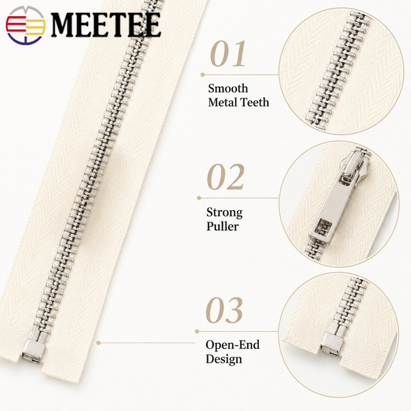 5/10Pcs 40-80Cm 5# Metal Zippe - огляд і ціна Sewing Front Zipper