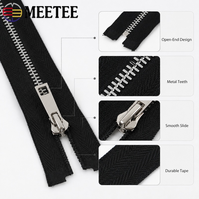5/10Pcs 40-80cm 5# Metal Open  - огляд і ціна Sewing Front Zipper